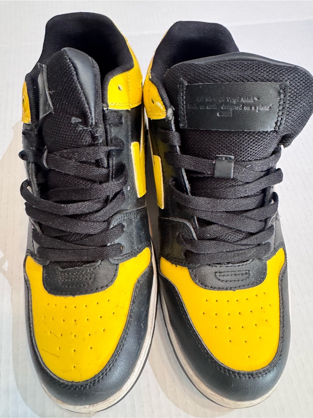 Off-White Black & Yellow Low-Top Sneakers